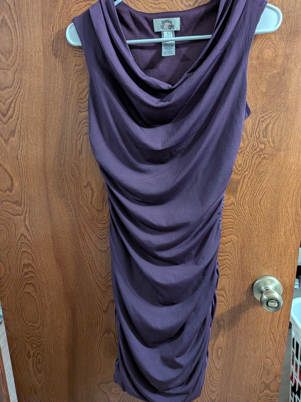 Plum Cowl Neck Sleeveless Dress